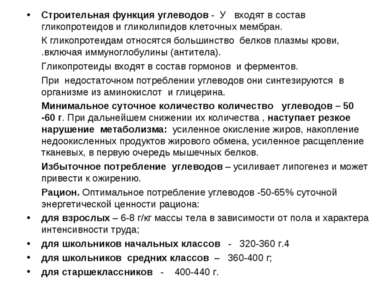 Строительная Функция Углеводов Примеры Строительная Функция Углеводов Примеры