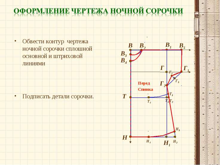 Построение выкроек ночной сорочки Построение выкроек ночной сорочки