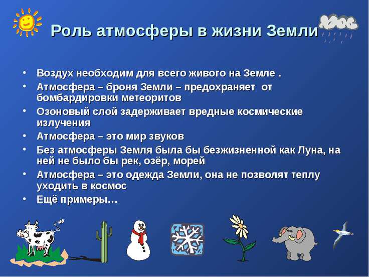 Роль атмосферы в жизни земли реферат 1887
