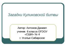 Загадки Куликовской битвы