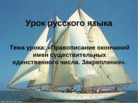 Правописание окончаний имен существительных единственного числа. Закрепление