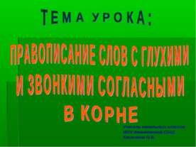 Правописание слов с глухими и звонкими согласными в корне