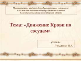 Движение Крови по сосудам