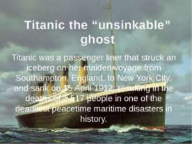 Titanik the 'Unsinkable' Ghost