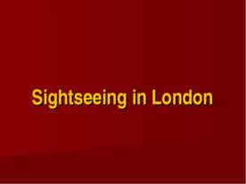 Sightseeing in London