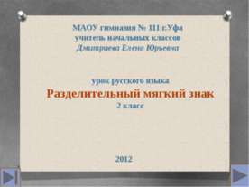 Разделительный мягкий знак (2 класс)