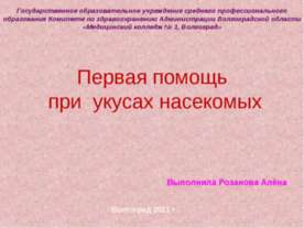 Первая помощь при укусах насекомых