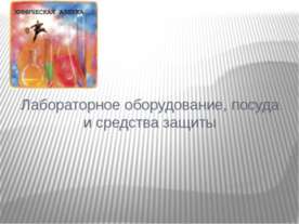 Лабораторное оборудование, посуда и средства защиты