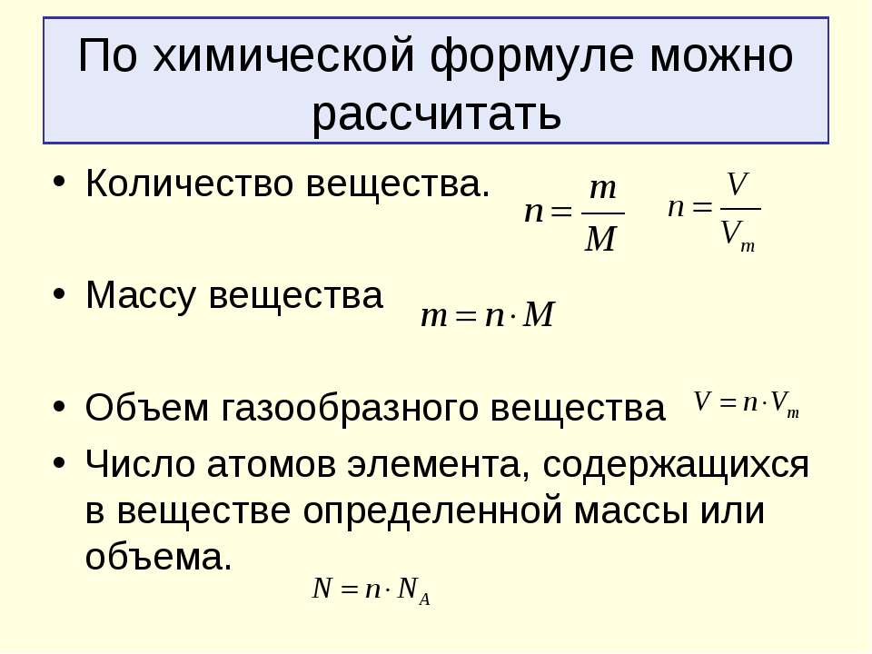 Химический объем. Формулы расчета количества вещества химия. Формула нахождения массы вещества в химии. Формула нахождения объема в химии. Формула для нахождения количества вещества и массы в химии.