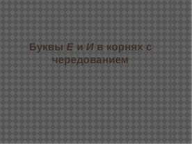 Буквы Е и И в корнях с чередованием