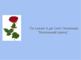 По сказке А.де Сент-Экзюпери "Маленький принц"