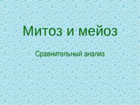 Митоз и мейоз. Сравнительный анализ