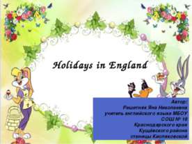 Holidays in England
