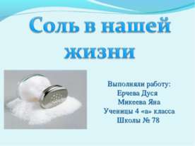 Соль в нашей жизни