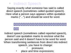 Indirect Speech