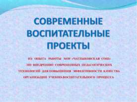 Современные воспитательные проекты