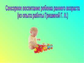 Сенсорное воспитание ребенка раннего возраста (из опыта работы Гришиной Г. Н.)