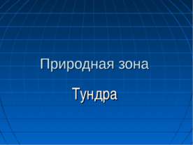 Природная зона Тундра