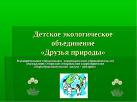 Детское экологическое объединение «Друзья природы»