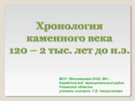 Хронология каменного века 120 – 2 тыс. лет до н.э