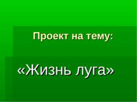 Жизнь луга 4 класс