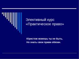Элективный курс «Практическое право»