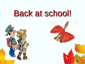 Back at school!
