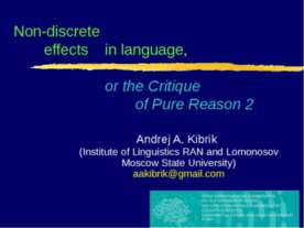 Non-discrete effects in language