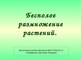 Бесполое размножение растений