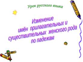 Изменение имён прилагательных и существительных женского рода по падежам