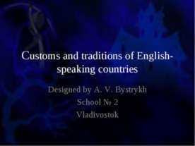 Customs and traditions of English-speaking countries