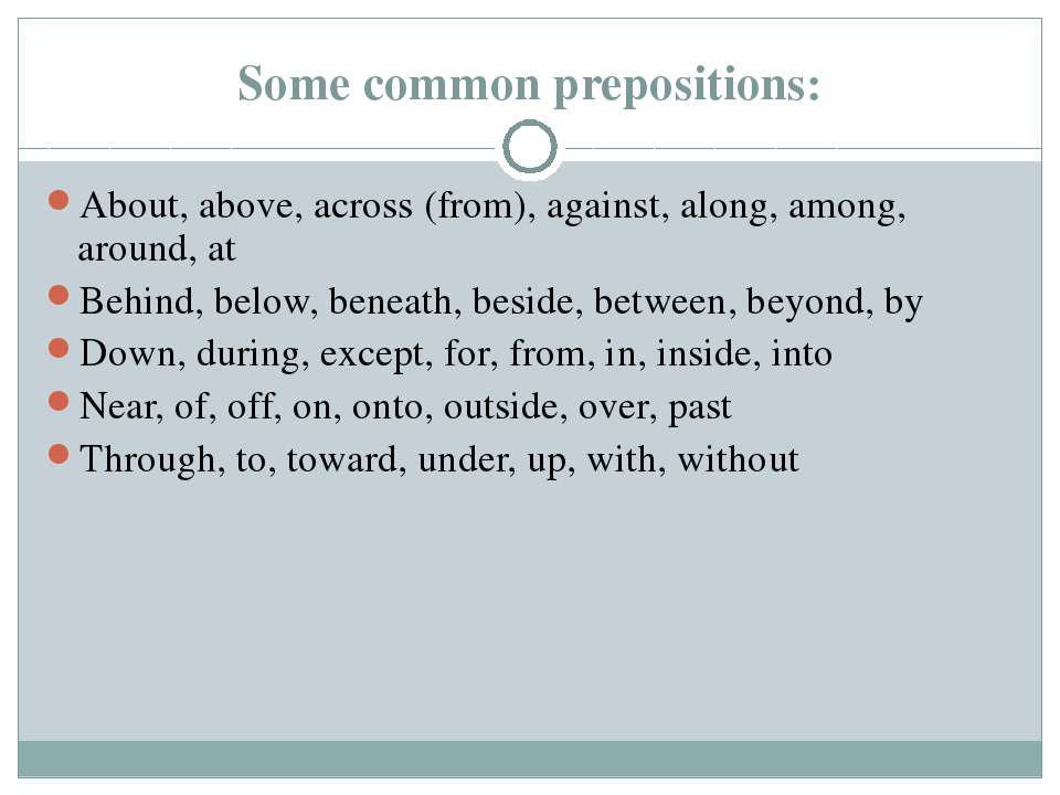  Prepositions 