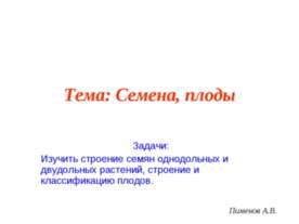Семена, плоды