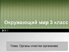 Органы очистки организма