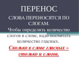 Перенос слова переносятся по слогам