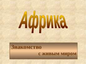 Африка Знакомство с живым миром