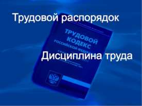 Трудовой распорядок. Дисциплина труда