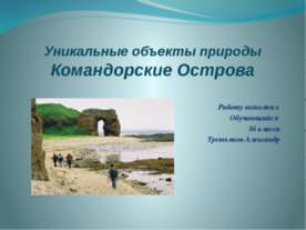 Уникальные объекты природы Командорские Острова