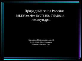 Природные зоны России: арктические пустыни, тундра и лесотундра