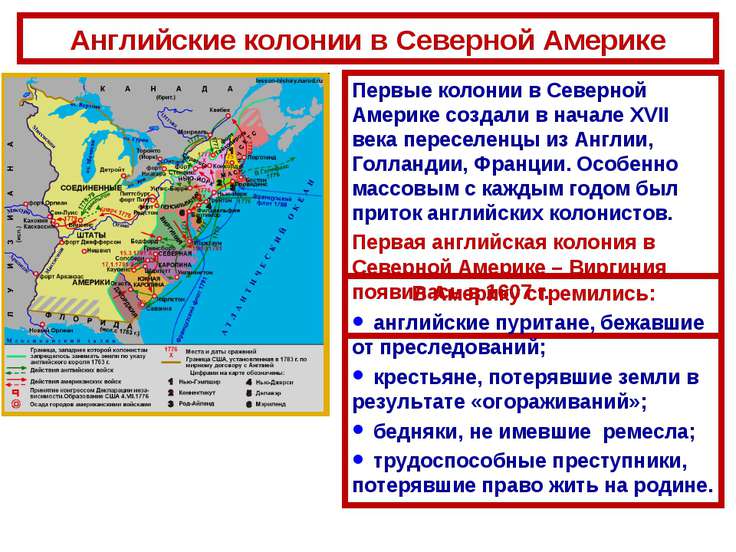 Английские колонии в северной америке 7 класс презентация