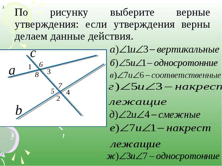 По данным рисунка выберите верное утверждение