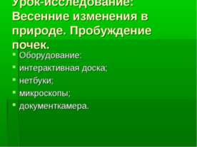Весенние изменения в природе. Пробуждение почек