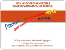 Гласные и согласные звуки английского языка
