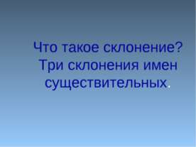 Что такое склонение? Три склонения имен существительных