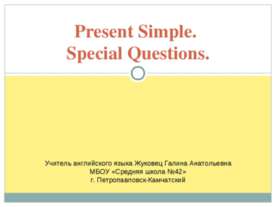 Present Simple. Special Questions