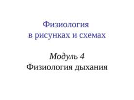 Физиология в рисунках и схемах Модуль 4 Физиология дыхания