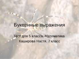 Буквенные выражения