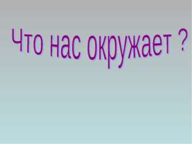 Что нас окружает ?