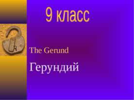 The Gerund