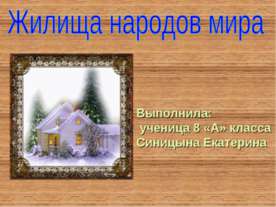 Жилища народов мира (8 класс)